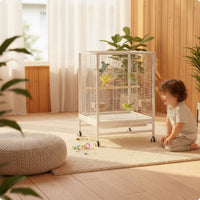 Parrot Enclosure Splash Guard Parakeet Enclosure Long-Lasting Metal Frame