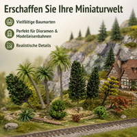 13 Model Trees Set, 3-19cm Tall Model Building Trees, Mixed Colors, Diorama Accessories for Realistic Landscapes, Train Trees