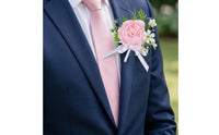 Wedding Corsage Handmade Rose Boutonniere Corsage with Ribbon Rustic Floral Accessory Elegant for Bridesmaids, Ceremony, Prom