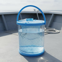Portable Foldable Catch Container with Rope Transparent Top Fishing Container Multiuse Live Catch Container for Fishermen, Anglers, Stream