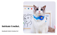 Flower Cat Soft Knit Knitted Flower Cute & Stylish Knitted Dog Bib for Daily Wear, Photo Shoots, Birthdays