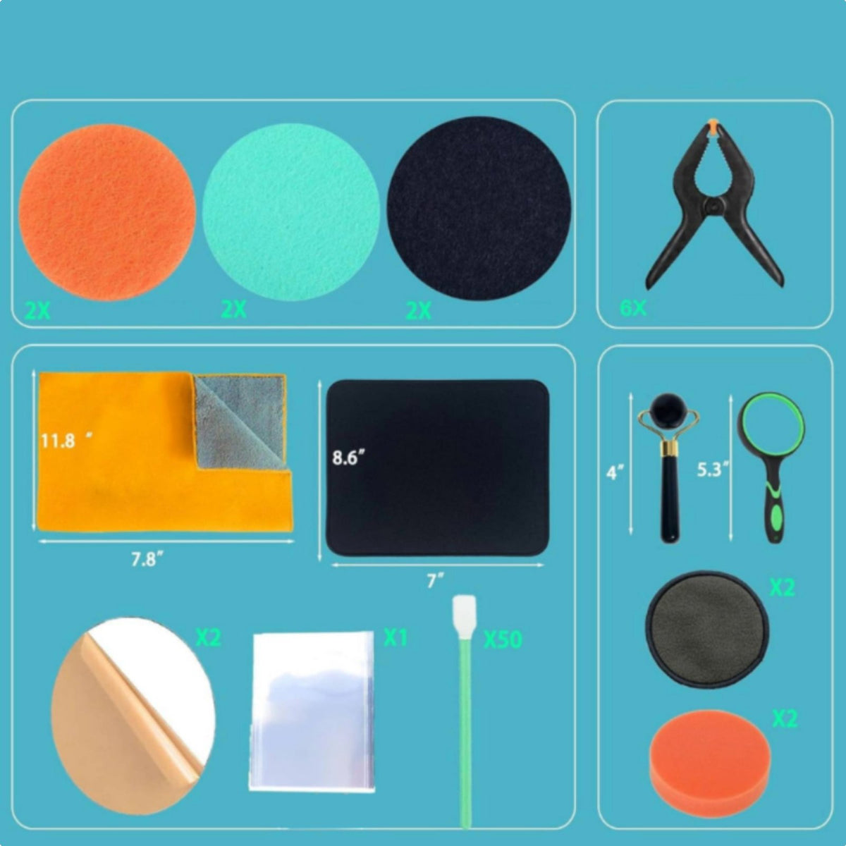 174 Pieces Collectible Card Flattening Kit on Exteriors Card Cleaning Kit Loupe Hobby Accessory for Collection Room