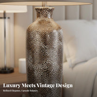 Luxury Design Snakeskin Pattern Lamp Stylish Home Decor Bedside Nightstand Lamp Creates Warm Atmosphere Indoor Lighting Crystal Base for Interior Designers, Homeowners, Students, Bedroom, Living Room, Hotel, Study