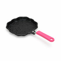 Sunflower Frying Pan Lightweight Flower Shaped Skillet Scalloped Pan Compact for Campers, Camping, Small Kitchens