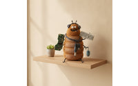 Wool Felt Figurine Mini Wool-Crafted-Fleeced Doll Quirky Statue for Bookshelf