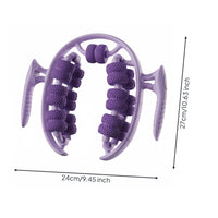 Multiple Rollers Thigh Massage Clamp Anti Slip Fitness Leg Roller Ergonomic Handle Leg Massage Roller Portable for Workout, Gym