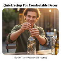 Solar Bottle Cork Light Flexible Wire Solar Cork Light gentle cream radiance for Patio