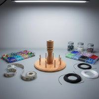 Embroidery Thread Stand Rotating Base Wooden Thread Spool Stand Polished Finish