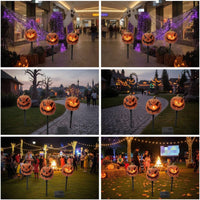 Pumpkin Stake Lights Light-up Jack-O'-Lantern Stake Lights Pumpkin Decoration with Stakes Battery-Operated Yard Decorations
