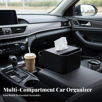Multifunctional Design center console appendagerestrest Tissue Box with beverage holder Easy Installation Car central storage Organizer Anti-Slip Vehicle Interior entryory Ergonomic assistance for motorists, Families, Sedans, journey Trips