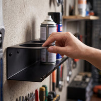 Compact Spray Can Holder with Mounting Screws Powder-Coated Spray Paint Storage Rack Multipurpose Pneumatic Tool Holder Rustproof for Garage, Utility Room