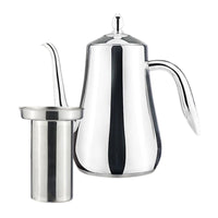 Gooseneck Tea Kettle with Lid Broad-Mouth Stainless Steel Pour Over Coffee Teapot with Strainer Stovetop for Kitchen