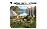 Foldable Design Lightweight Moon Chair Easy to Assemble Ultralight Camp Chair Quick Setup Camping Furniture Stable Structure for Motorcyclists, Backpackers, Motorcycle Touring, Picnics, Backyard, Backpacking