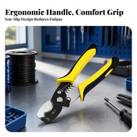 AWG Marked Holes Cable Stripping Pliers Locking Latch Wire Stripping Tool Ergonomic Handles Electrical Wire Pliers CR-V Steel for Electricians