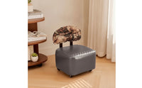 Rolling Stool with Backrest Mobile Low Stool with Wheels Ergonomic Swivel Chair for Bedroom
