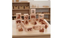 Wooden Shape Matching Puzzle Early Learning Animal Block Puzzle Set Cognitive Development Educational Toy for Young Children, Preschoolers