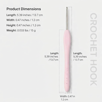 0.6mm Resin Handle Crochet Hook, Stainless Steel Knitting with Soft for Beginners, Yarn for Amigurumi and Doll Making