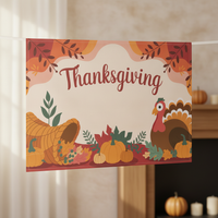 Thanksgiving Autumn Leaves Backdrop Flag for Living Room Decor 180x115cm