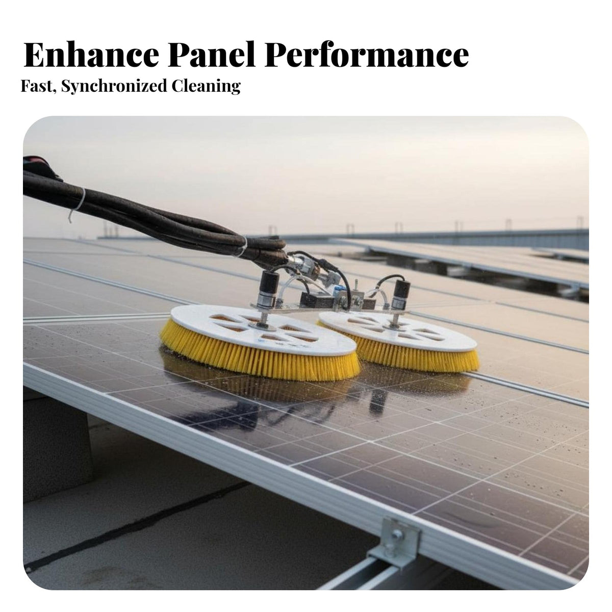 Lightweight Design Photovoltaic Panel Washing Tool Wet and Dry Use Electric Solar Panel Cleaning Brush Electric Rotating Cleaning Brush for Commercial Property Owners, Homeowners, Seniors, Power Stations, Rooftops, Roofs, High Glass Panes