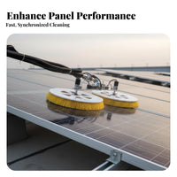 Lightweight Design Photovoltaic Panel Washing Tool Wet and Dry Use Electric Solar Panel Cleaning Brush Electric Rotating Cleaning Brush for Commercial Property Owners, Homeowners, Seniors, Power Stations, Rooftops, Roofs, High Glass Panes