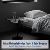 Italian Minimalist Flower Coffee Table, Solid Wood, Unique Shape, Living Room, Side Table Set