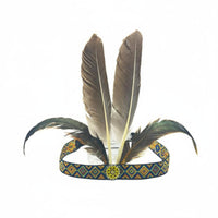 Boho Feather Headdress Comfortable Wear Woven Detail for Costumes
