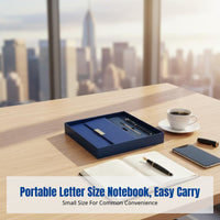 Letter-Sized Trifold Notebook Gift Box Set, Business Notebook, Custom Logo, Multifunctional Meeting Notepad, Portable, Leather