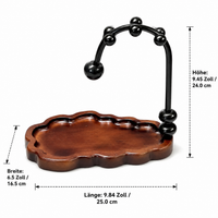Vintage Key Rack, Freestanding Key Rack with Shelf, for Hallway & Entrance Area, Dark Material