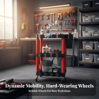 Multi-Functional Car Detailing Trolley On Wheels Auto Detailing Cart Heavy Duty Car Wash Utility Cart Easy Assembly for Technicians, Tradespeople, DIY Enthusiasts, Garage, Warehouse, Factory