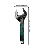 Black Nickel Finish Wide Jaw Adjustable Wrench Textured Grip Adjustable Wrench