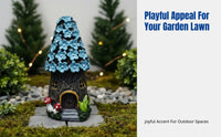 Resin Mushroom House Sculpture, Fairy Tale Garden Ornament, Christmas Lawn Decoration, Durable Resin, Outdoor Accent