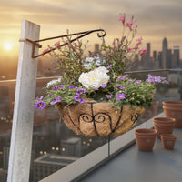 4 Pieces Hanging Basket Bracket Clamp on Hanging Basket Hook Allweather Resistant Fence Top Plant Hanger for Gardeners, Garden