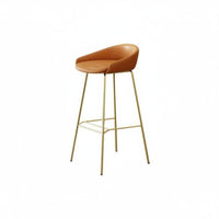Minimalist Design Upholstered High Stool With Backrest Bar Chair Back Support Indoor Seating Comfortable for Homeowners, Interior Designers, Restaurant Owners, Counter, Kitchen, Cafe, Dining Room