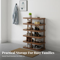 Space-Saving Solid Wood Leg Shoe Rack Stable Load-Bearing Multi-Layer Shoe Rack Large Capacity Home Furniture Easy Assembly for Apartment Dwellers, Homeowners, Hallway, Bedroom, Balcony, Living Room