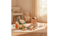 Compact Soft Toy House with Stuffed Animals Tactile Baby Shape Sorter House Sensory Textile Playhouse with Stuffed Animals Travel-Ready for Playroom