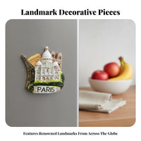 Resin Landmark Collectible Tourist Souvenir Fridge Ideal Gift House Decoration for Trip Ers, Collectors, Home Decor, Office, Whiteboard