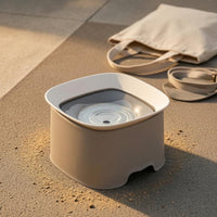 Anti-Splash Pet Water Bowl Raised Rim Floating Water Bowl Low Front Cutout