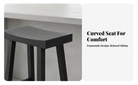Minimalist Design Backless Saddle Stool Built-in Footrest Bar Chair Sturdy Construction Kitchen Seating Stable Frame for Homeowners, Adults, Business Owners, Pub, Cafe, Restaurant, Dining Area
