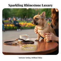 Chunky-Link Link Dog Secure Buckle Clasp Sparkling Dog Chain Sparkling Rhinestones Rhinestone Pet for Young Dogs, Parties, Daily Wear, Photoshoots