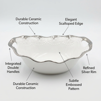 Oval Ceramic Roasting Dish with Handles, Heat Resistant Casserole Dish for Everyday Meals, Oven Dish for Home Kitchen Use, Minimalist Serving Pan