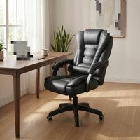 Reclining Office Chair Height-Adjustable Reclining Desk Chair Headrest for Computer