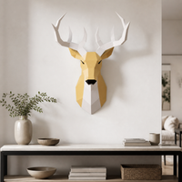 DIY 3D Geometric Deer Head Wall Mount Papercraft Kit for Home Decor