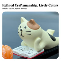 Cute Design Car Dashboard Cat Ornament Kawaii Car Screen Top Decoration 3D Stereoscopic for Center Console, Office Desk