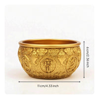 Treasure Basin luck Treasure Bowl Golden Basin with Lid for Collectors, Entryway