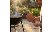 Pointed Metal Nozzle Manual Fire Blower Natural Wood Grain Fireplace Bellows Black Trim Wooden Fire Blower Handheld