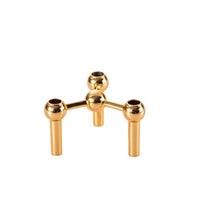 Geometric Three-Legged Candle Holder Compact Metal Candle Holder Modern Three-Arm Candelabra Minimalist for Centerpiece, Tabletop, Dining Table