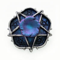 Handmade Resin Crystal Ball Base Textured Engraved Star Display Stand Raised Supports Crystal Ball Stand Dark Finish