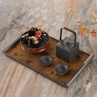 Tray with Handles Framed Rectangular Tray Tabletop