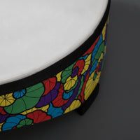 Tabletop Frame Drum with Wooden Drumsticks Floral Frame Drum with Drumsticks Padded Percussion Instrument Easy to Play for Music Teachers, Kids, Toddlers, Classroom, Playroom
