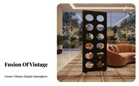 Modern Minimalist Circular Cutout Partition Mobile Folding Screen Multi-Panel Construction Room Divider Portable for Homeowners, Business Owners, Entryway, Bedroom, Restaurant, Studio Apartment